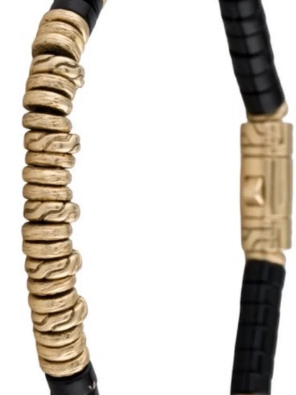 JOHN HARDY 14K 585 YELLOW GOLD ONYX HEISHI BRACELET
